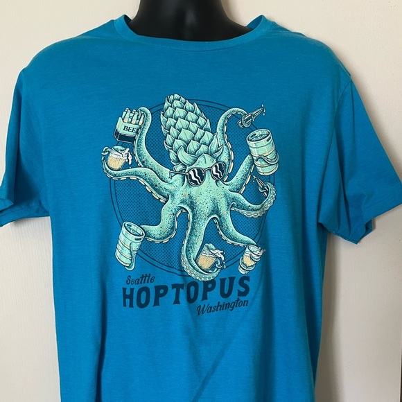 Blue Hoptopus Graphic T-Shirt - Picture 1 of 2